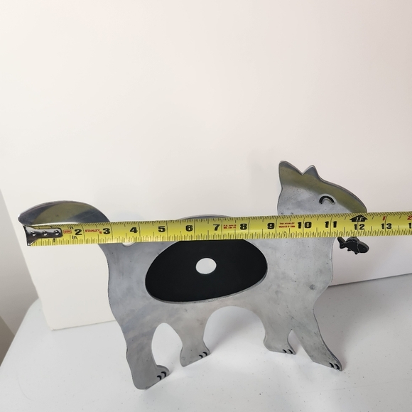 Cat Fish Photo Frame Large Silver Metal Freestanding Curved 11” Decor 4x6 Cats - Picture 8 of 9